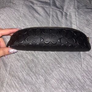 Coach Black Embossed pencil case